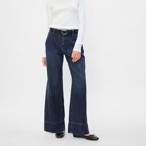 High Rise Pleated Wide Leg Jean